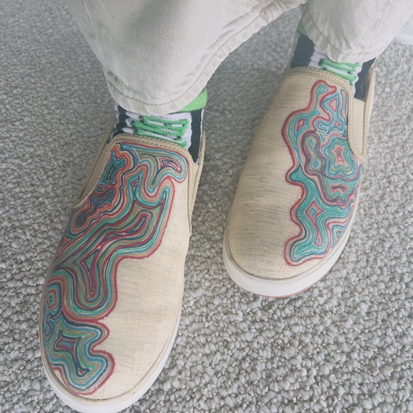 Olukai Slip-On Shoes with Custom Art